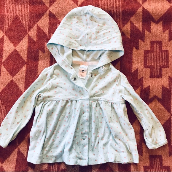 (3) Carter’s Hooded Zipper Sweatshirts Floral Neon - Picture 3 of 4